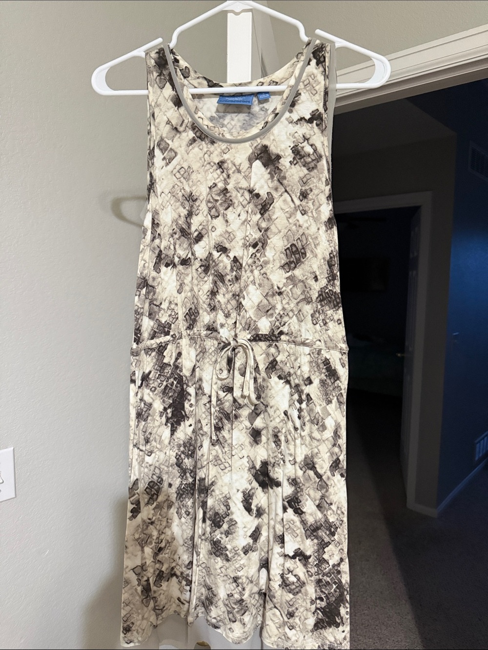 Simply Vera Vera Wang Neutral Snake-Print Sleeveless Drawstring Midi Dress